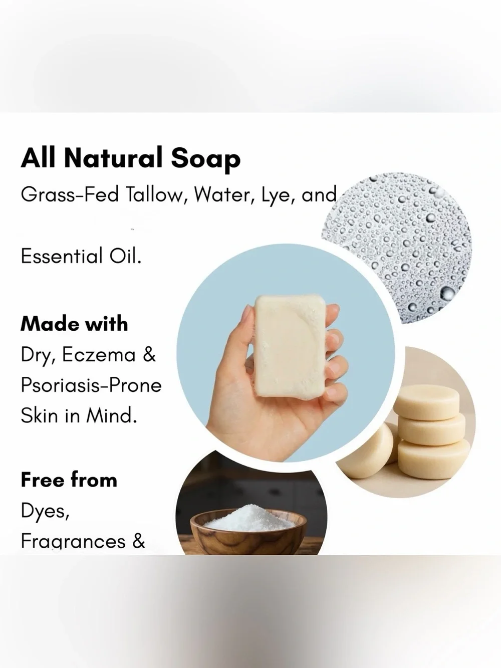 Natural Tallow Soap Bar - 1 bar